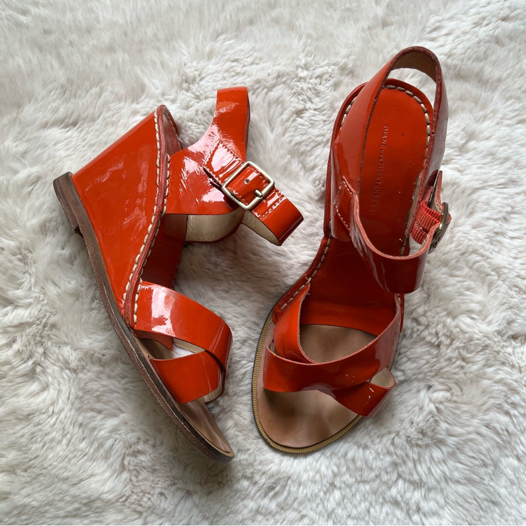 Dvf Diane Von Furstenberg Dene Wedge Sandals 7.5